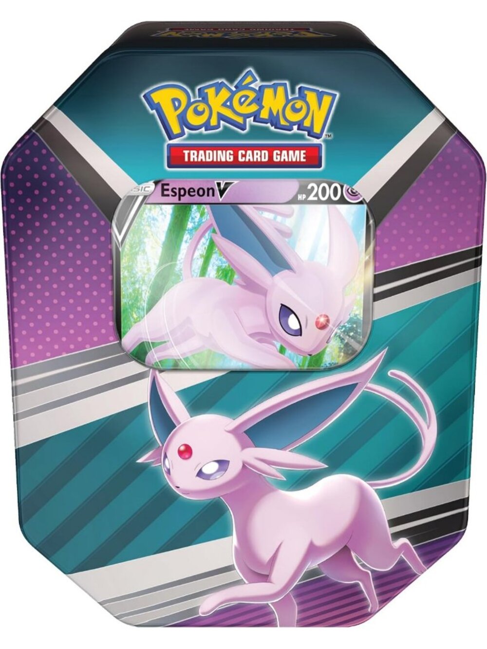 V Heroes Tin with Espeon Foil Card & 4 Booster Packs - Pokémon TCG Collectible